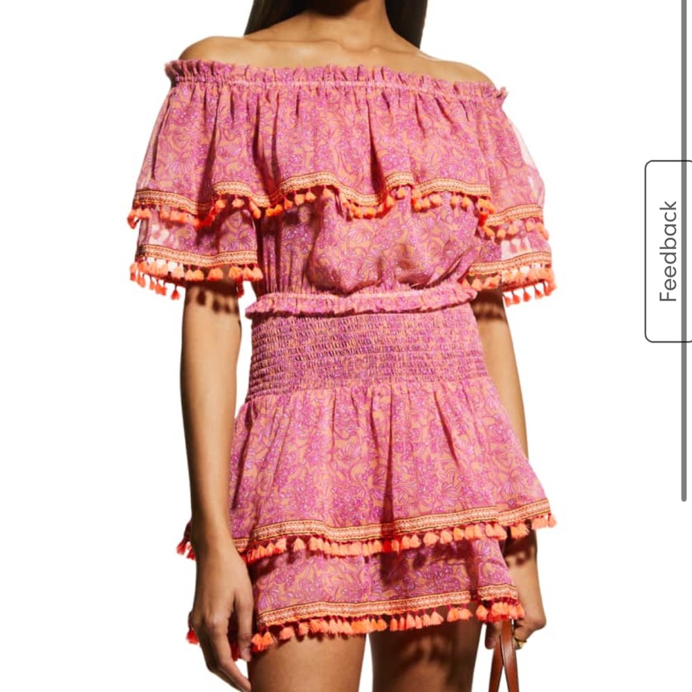 Evie floral tiered tassel skirt
